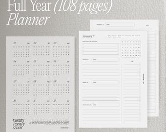 2027 Printed Planner Inserts + Calendar Dashboard | Optional Divider Tabs | A5 & Personal Planner Refills | Weekly Layout (2 Pages per Week)