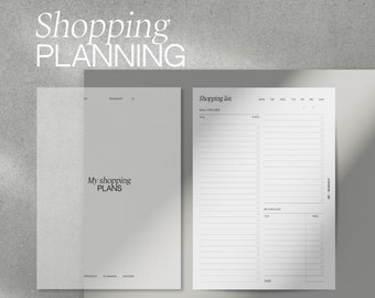 Shopping Planner Inserts Edition 3 | A5, Personal, A6 Sizes | Minimalist Shopping Lists | Refills for Ring and Discbound Planners