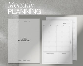 Monthly planner A5/Personal/HL/HP Mini planner inserts for one year undated, printed calendar inserts, inserts for ring planners and discbound