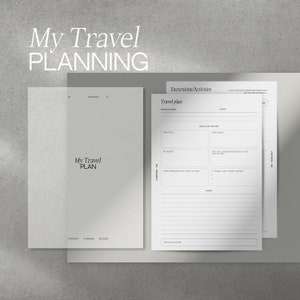 Reseplaneringsinlägg för ringpärmar, tryckta inlägg, inlägg för Filofax och Discbound ringpärmssystem, reseinlägg