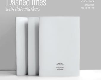 Handgefertigte A5 Notizbuch Einlagen für Reisejournal | Nachfüllbare Journal & Planer | 100 g Papier Liniert mit Datumslinie | 64 Seiten
