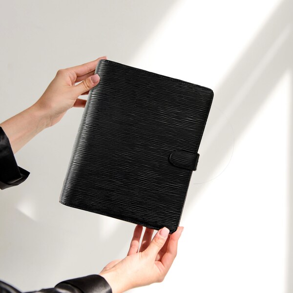 Agenda A5 «Midnight» | personalizable | made of vegan leather | Organizer A5 refillable | Ring Binder Planner