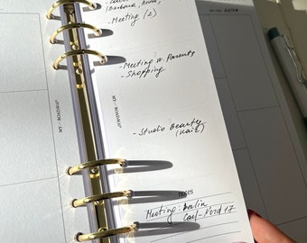 Slim inserts | Ring binder inserts | Inserts for A5 and A6 ring planners and discbound planners | Filofax inserts