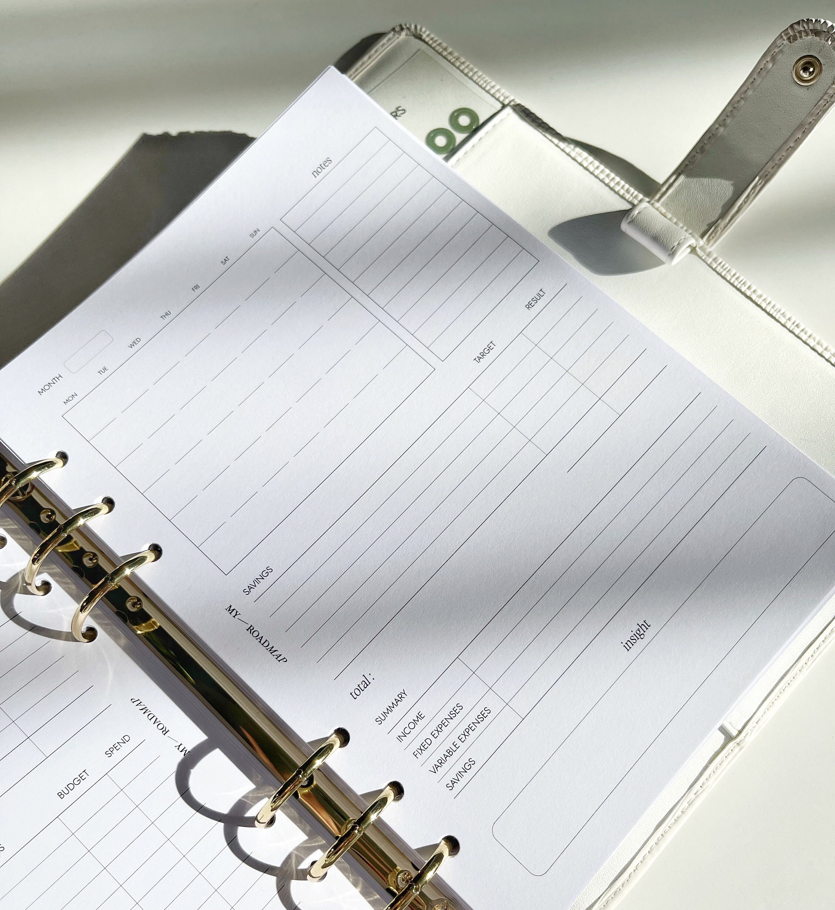 Undated Budget Planner Inserts | Monthly Finance Tracker | for Ring ...