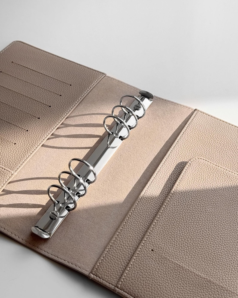 Refillable Notebook Cover «Taupe Clair» | Personalizable | With rings or without rings | Binder Discbound | A5 Ring Planner | Agenda 2024 Silver/Silber