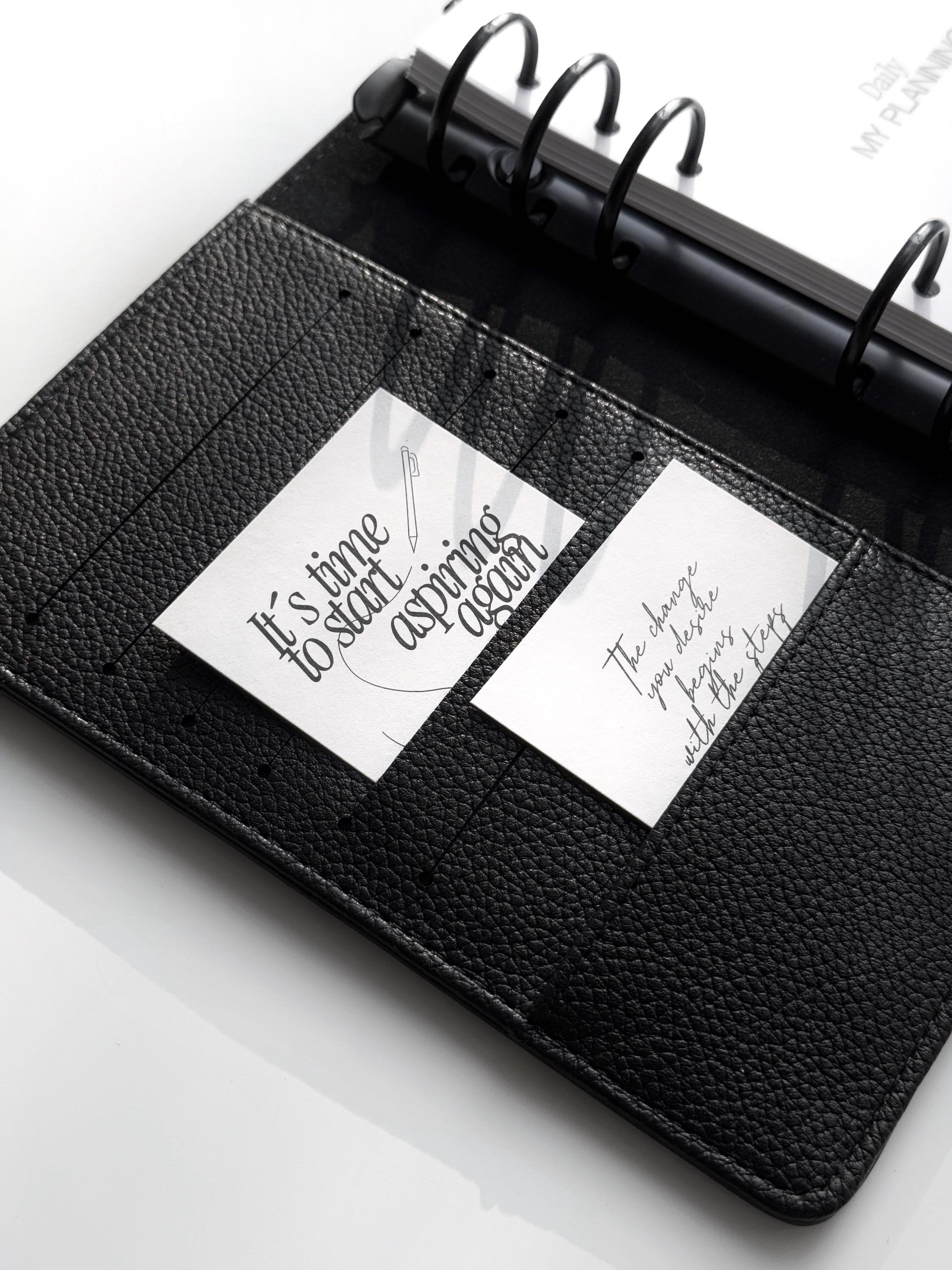 プランナーモチベーションカード7枚セット（第2版）| プランナー、カードホルダー用 | インサート、ミニマリストカード、プランナーアクセサリー