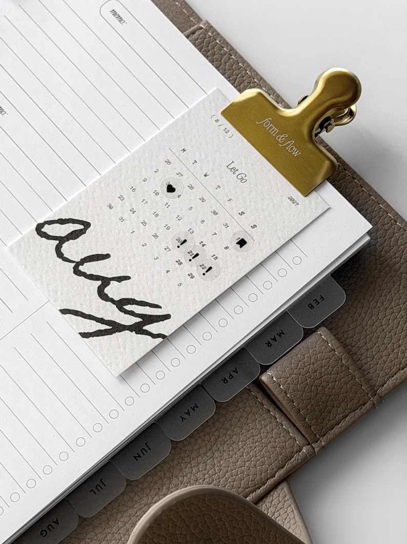 2027 Calendar Card Set | 12 Monthly Calendar Cards for Planners | Minimalist Yearly Calendar | Calendar Cards for Ring Planners image 5
