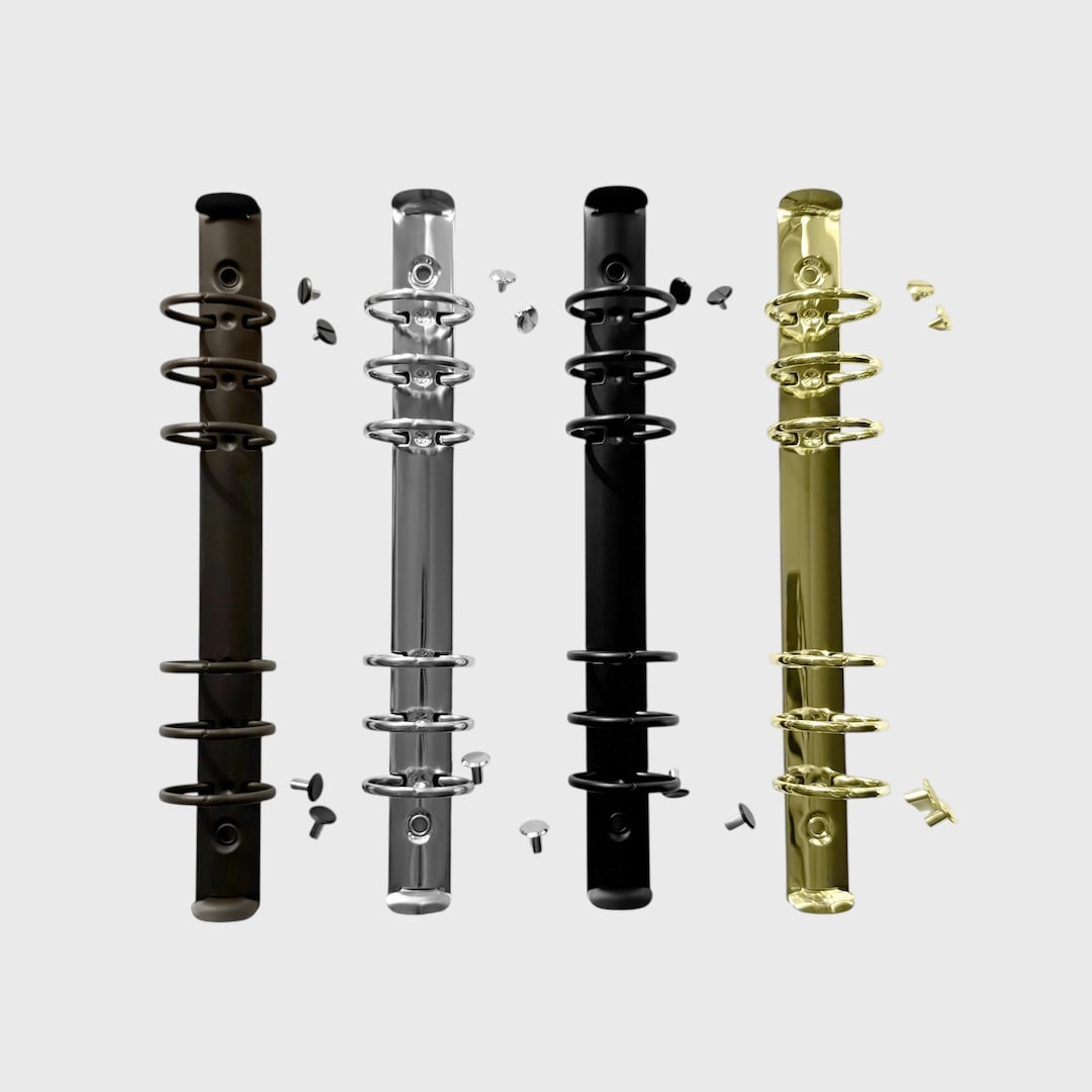 A5 Binder Rings 30mm | 6-ring Mechanism With Screws | Dark Brown, Gold ...