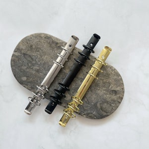 Anelli per raccoglitori A5 30 mm | Meccanismo ad anello con viti in oro, argento e nero opaco. Meccanismo per raccoglitore ad anelli a 6 anelli adatto per Filofax