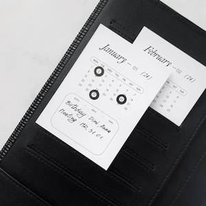 Kalenderkaartenset 2025 van 12 maanden, minimalistische kalenders voor stijlvolle jaarplanning voor het hele jaar, kaarten voor je planner