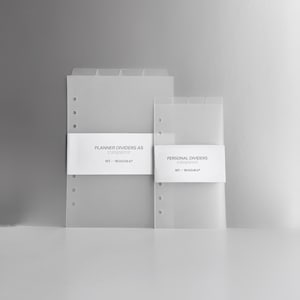 Dividers A5, Personal Transparent/Frosted for Ring Planner with Top Tabs | Binder Dividers | Index Tabs for Binder | Planner Tabs