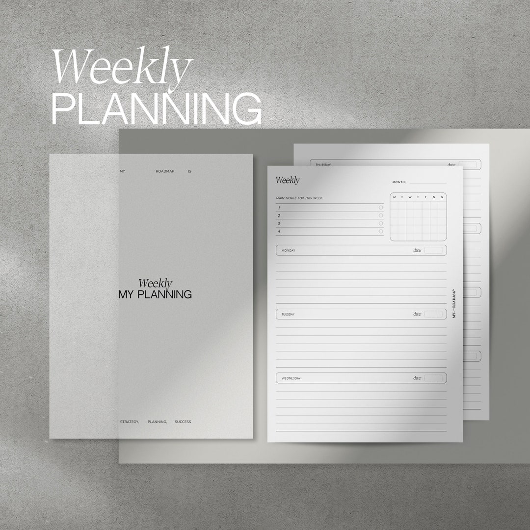Undated Weekly Planner Inserts Edition 4 | 2 Pages = 1 Week | Fits A5 ...