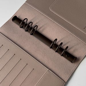 Refillable Notebook Cover «Taupe Clair» | Personalizable | With rings or without rings | Binder Discbound | A5 Ring Planner | Agenda 2024 Brown/Braun