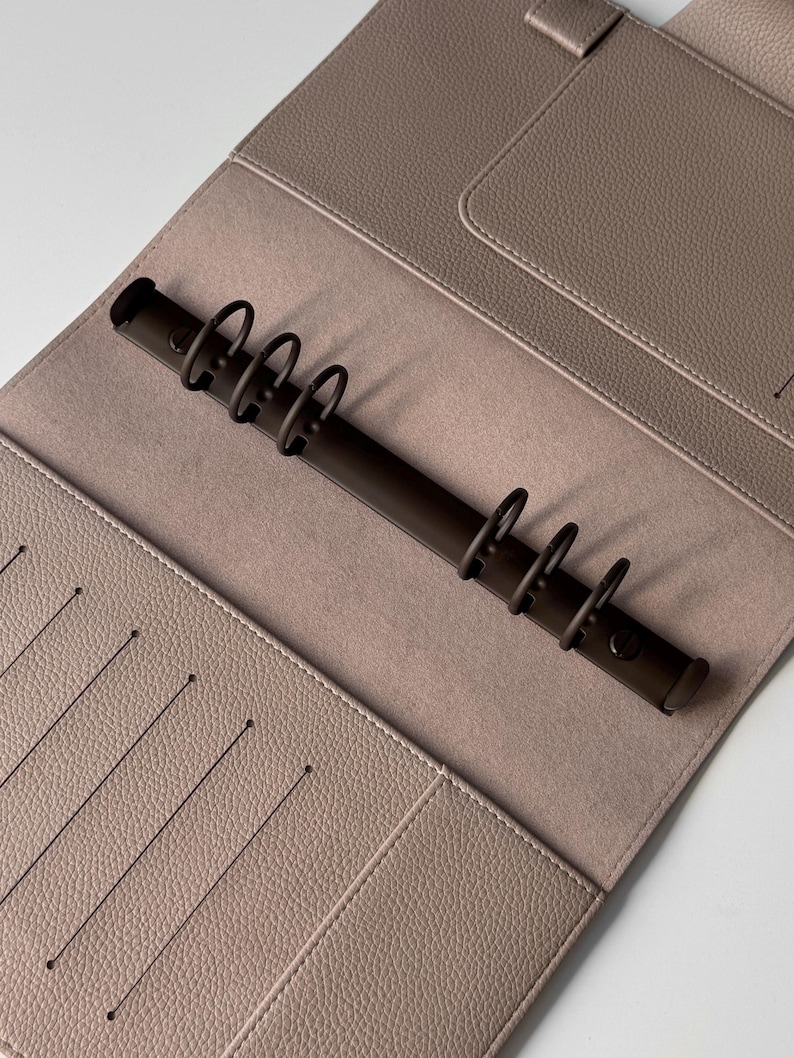 Refillable Notebook Cover «Taupe Clair» | Personalizable | With rings or without rings | Binder Discbound | A5 Ring Planner | Agenda 2024 Brown/Braun