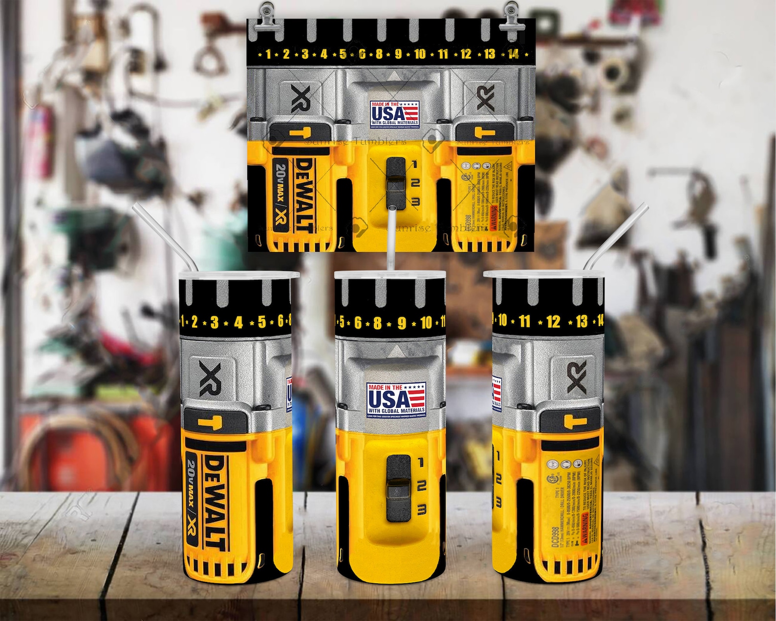 Dewalt Impact Drill 20oz Stainless Steel Tumbler Etsy