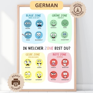 Zones of Regulation Poster, Arbeitszimmer Poster, Montessori Klassenzimmer Dekoration, Ruheraum, Hausschule, Kindergarten