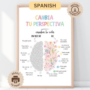 Spanish Growth Mindset Poster, Printable Educational Office Poster, Mentalidad De Crecimiento, Classroom Decor, Calm Corner School Counselor