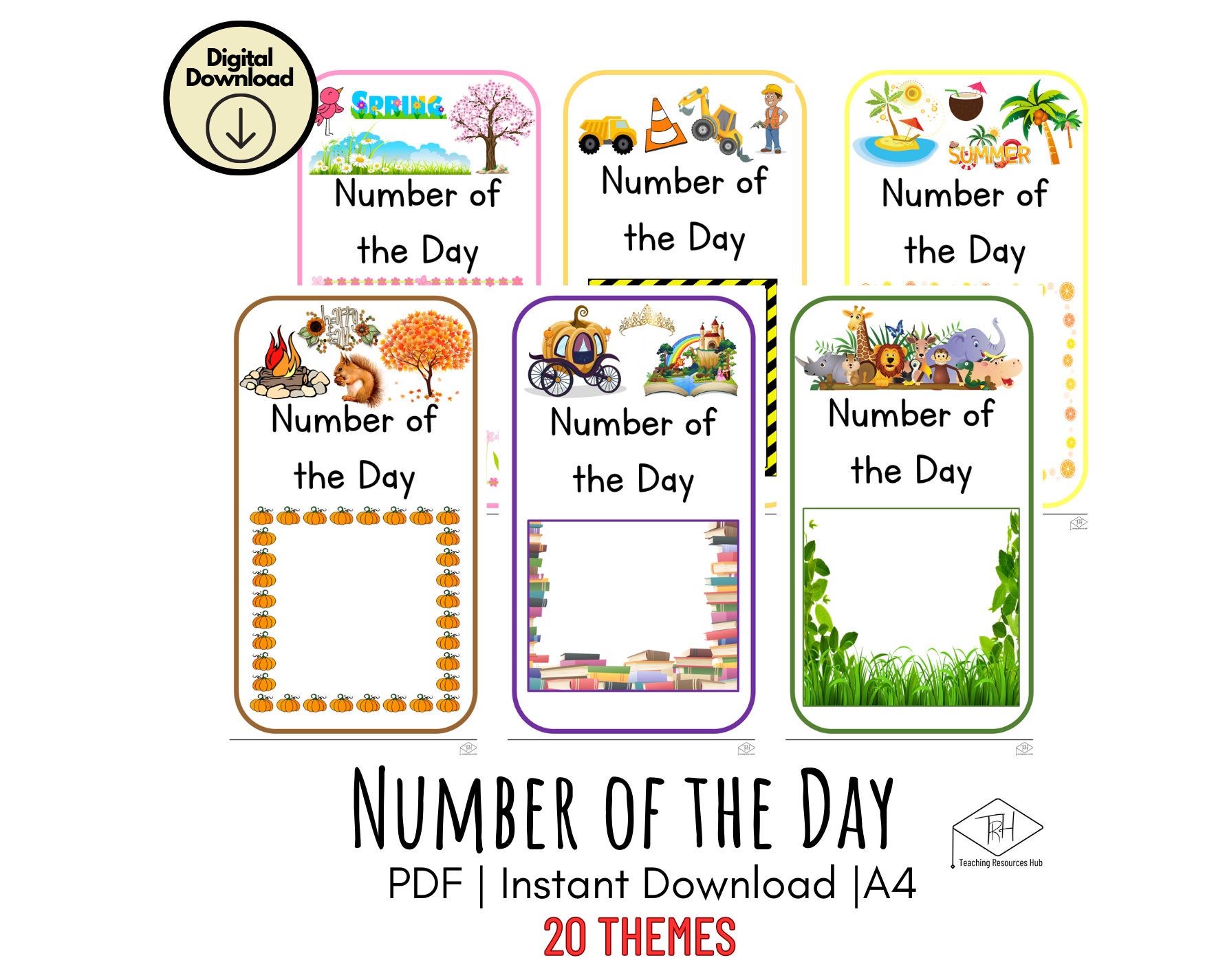 Number of the Day Posters/classroom Display 20 THEMES: Maths - Etsy