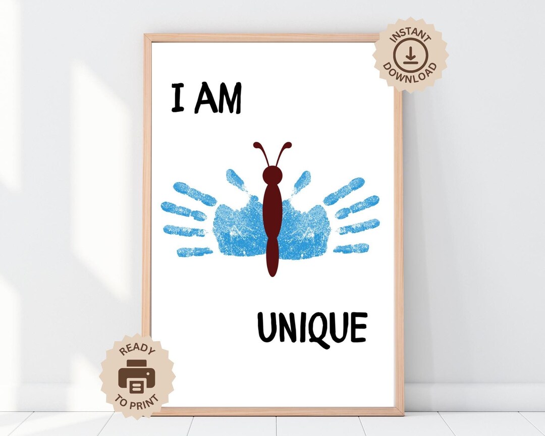 I Am Unique Affirmation Poster, Motivational Inspirational Wall Art ...