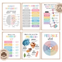 PRINTABLE Growth Mindset Poster Bundle, Boho Classroom Decor, Calm Down ...