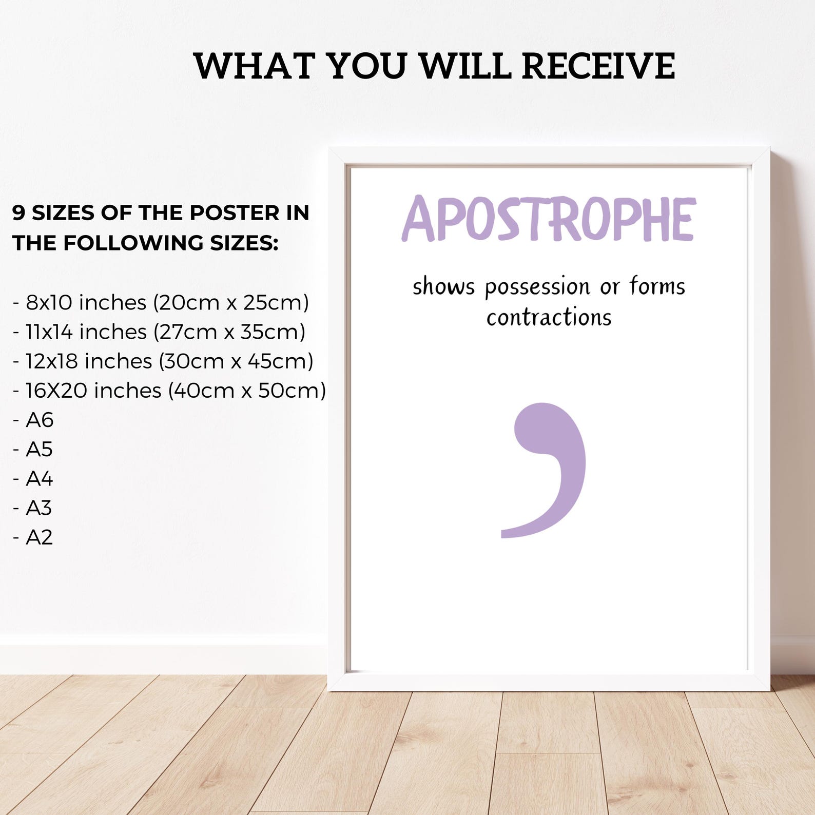 Apostrophe Punctuation Poster, English Classroom Decor, Educational ...