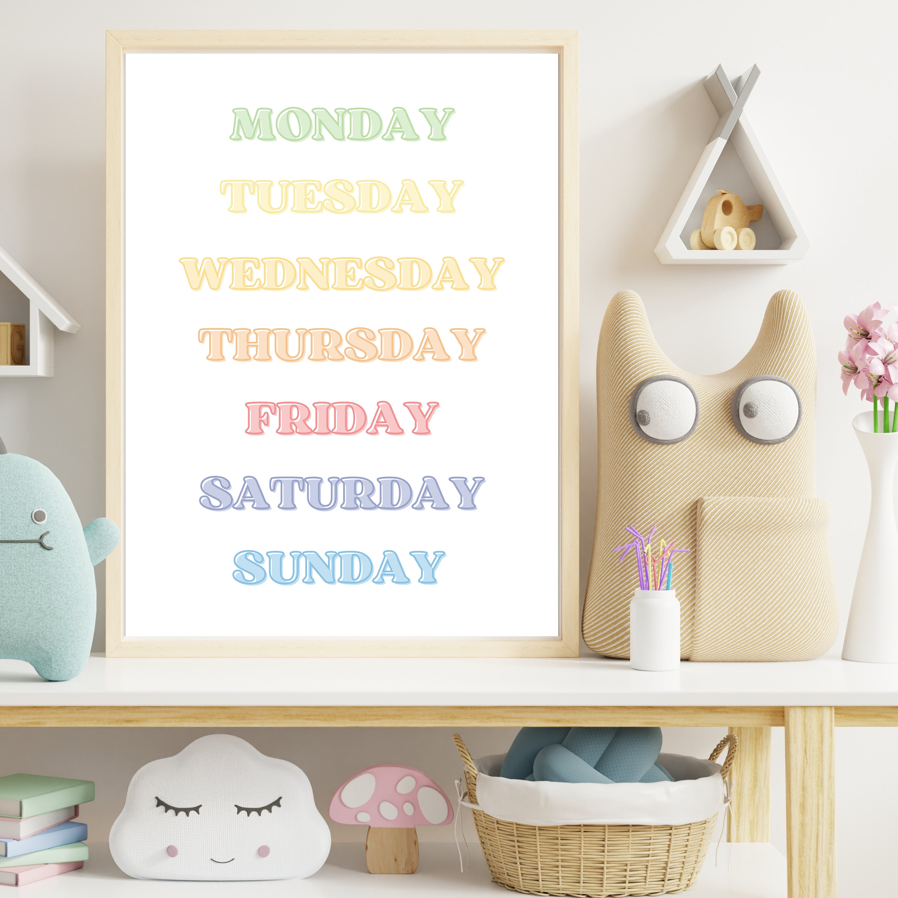 Days of the Week Worksheets, Printable Educational Playroom Posters ...