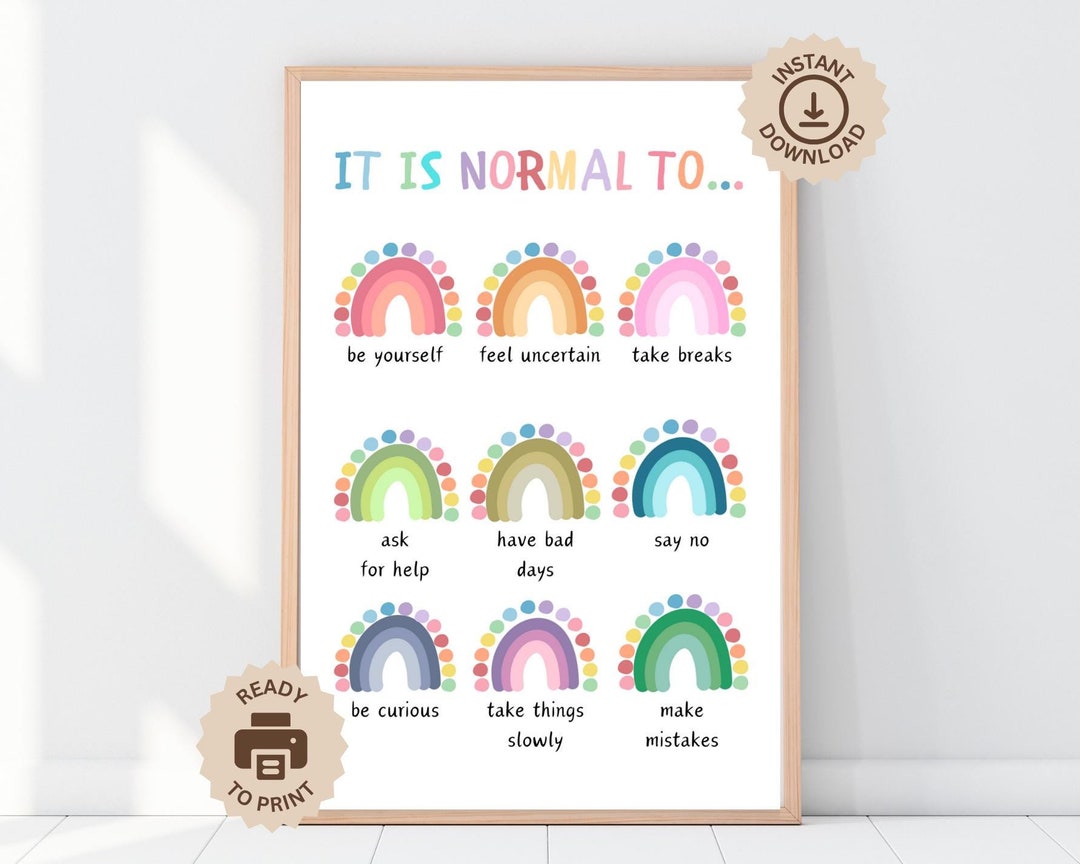 It is Normal to Have Feelings Poster, Therapy Office Counselor Decor ...