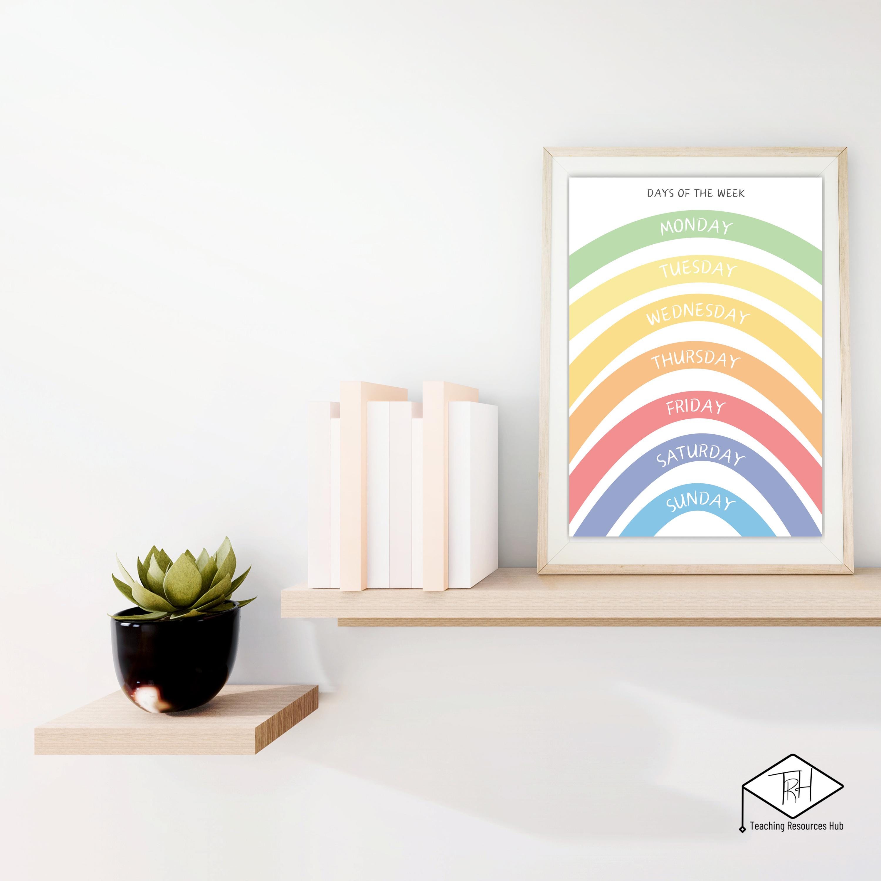 Days of the Week Poster, Printable Educational Playroom Posters ...