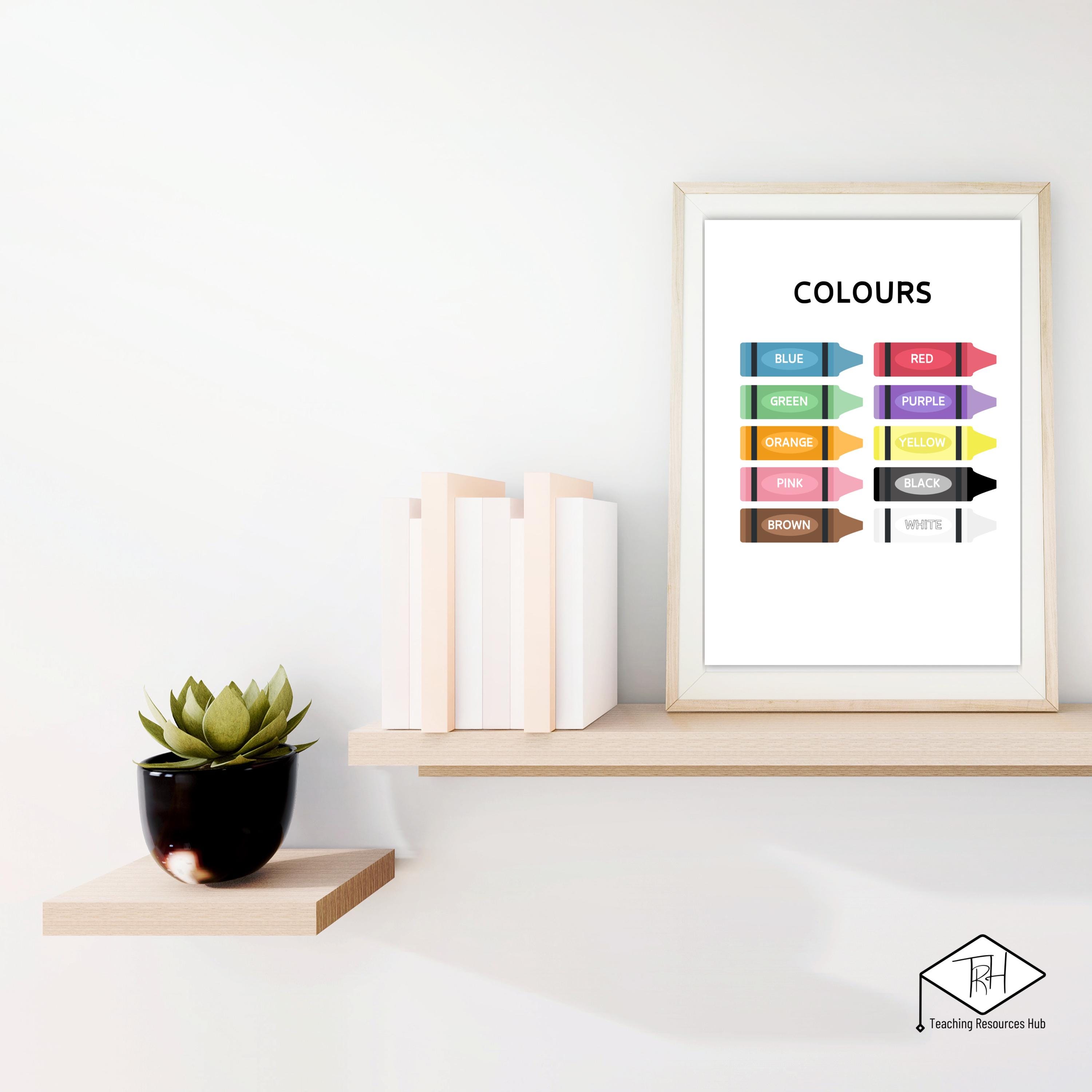 Colours Poster Rainbow, Printable Educational Playroom Posters, Boho ...