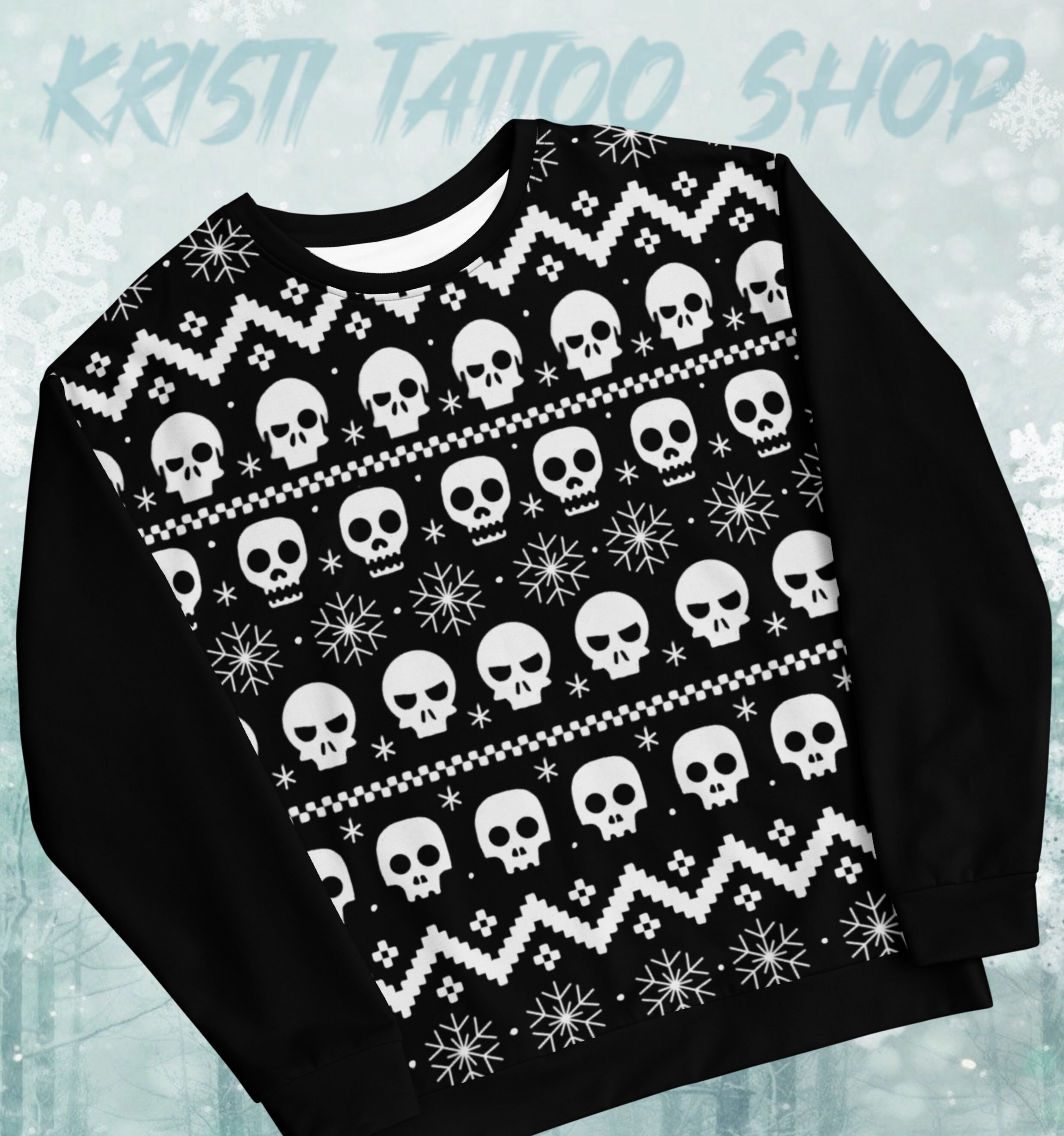 Ugly Christmas Sweater Skulls Etsy