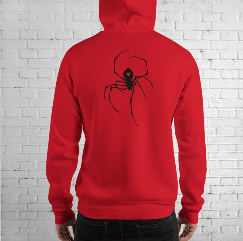 Spider Hoodie. Spider With Heart Valentines Hoodie. Cute Etsy