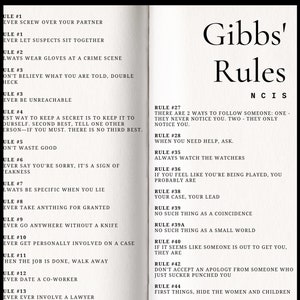 NCIS Gibb&#39;s Rules Digital Poster Instant Download