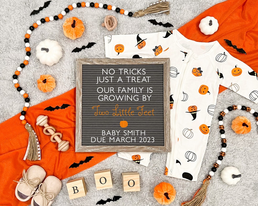 Halloween Baby Announcement Digital Halloween Digital Etsy