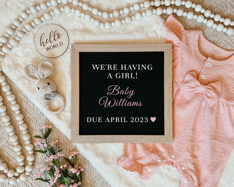 Digital Pregnancy Announcement It's a Girl Baby Girl Etsy