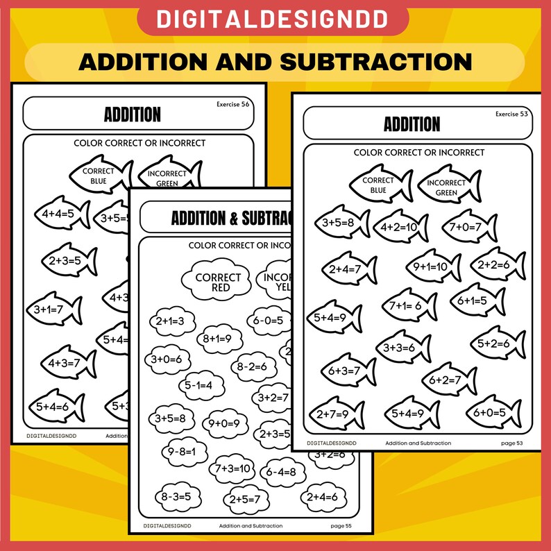 Addition and Subtraction Worksheets Within 10 | Math Practice PDF for ...