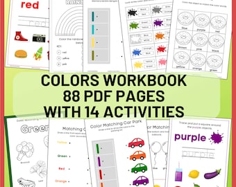 Preschool Color Worksheets | Learning Colors Activities for Toddlers, Tracing, Matching & Coloring PDF Printable