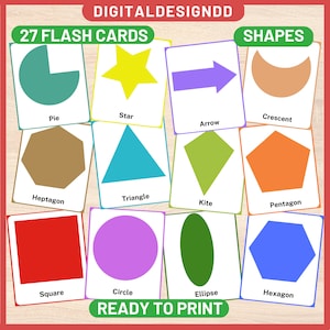 Formes Cartes Flash Cartes Montessori Éducation Préscolaire Cartes Formes Préscolaire École à la maison imprimable