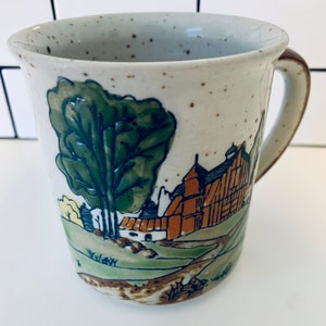 Vintage Otagiri Mug, Japanese Mug, Barn Scene Coffee Mug image 3