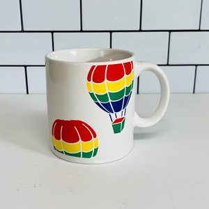 Vintage Hot Air Balloon Rainbow Mug, Retro Mug, Vintage Kitchen, Hot Air Balloons