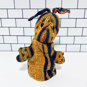 Vintage Multi-Patterned Rabbit Hand Puppet, Vintage Puppet, Hand Puppet
