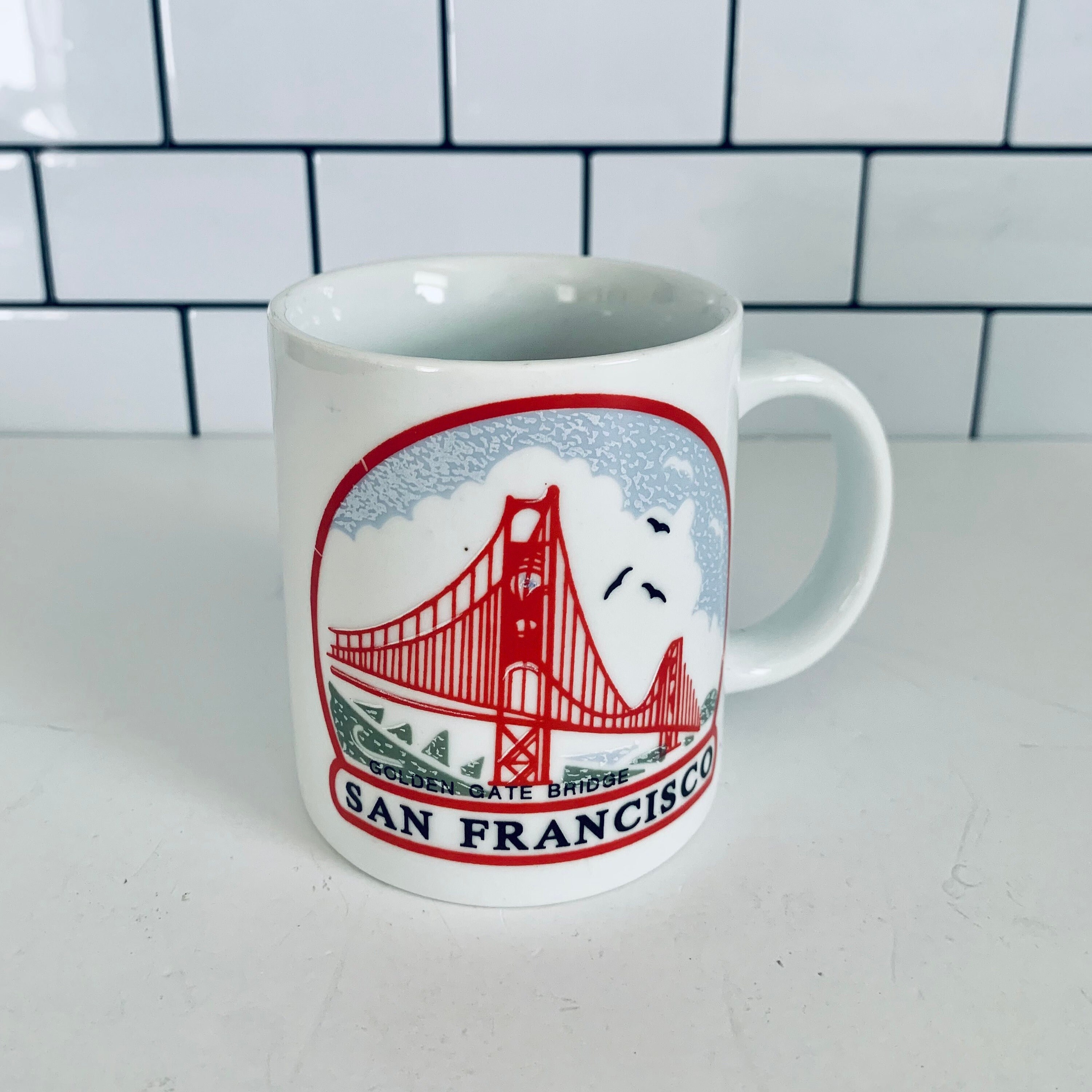 Vintage San Francisco Mug, Golden Gate Bridge Mug, California Souvenir, California Gift, Retro Coffee Mug