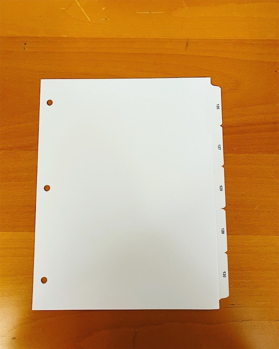 Custom Binder Divider Tabs With/without Three Hole Punch Set Etsy