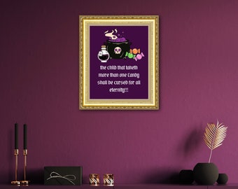 Halloween Candy Bowl Sign JUST TAKE ONE