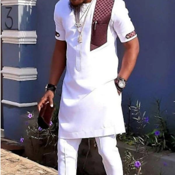 Vêtements pour hommes africains, Dashiki africain, hommes de palefreniers africains, mariage d'hommes africains, mariage africain, impression africaine pour hommes, costume africain