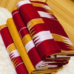 Authentic Kente 6 yards Genuine Ghana handwoven Kente fabric and Kente Cloth African fabric African Bonwire Ghana Kente Traditional
