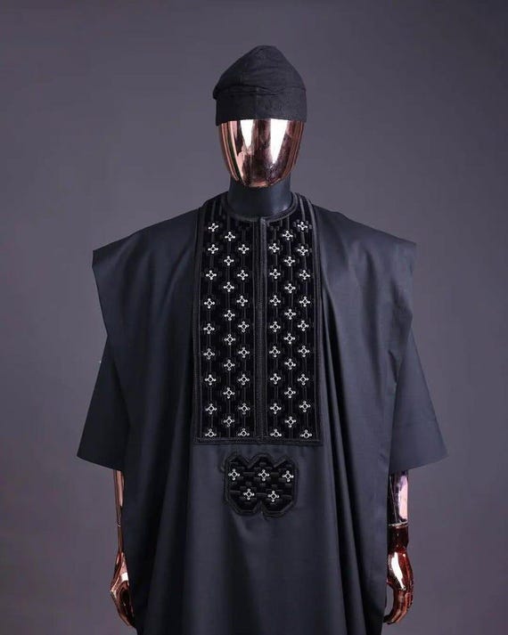 Men's African Agbada Suit: Traditional Wedding Attire - FREE DHL