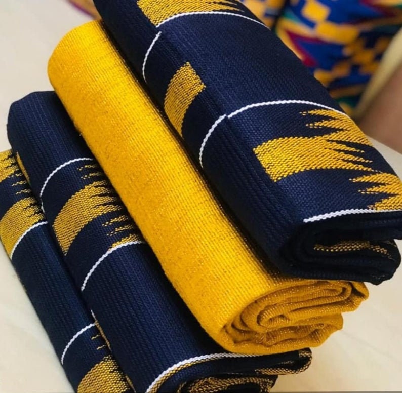 Authentic Kente 6 yards Genuine Ghana handwoven Kente fabric and Kente Cloth African fabric African Bonwire Ghana Kente Traditional