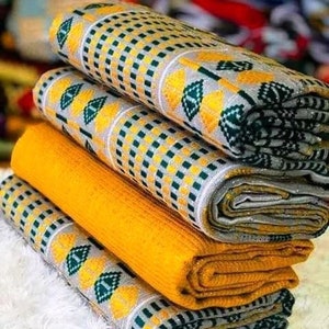 Authentic Kente 6 yards Genuine Ghana handwoven Kente fabric and Kente Cloth African fabric African Bonwire Ghana Kente Traditional