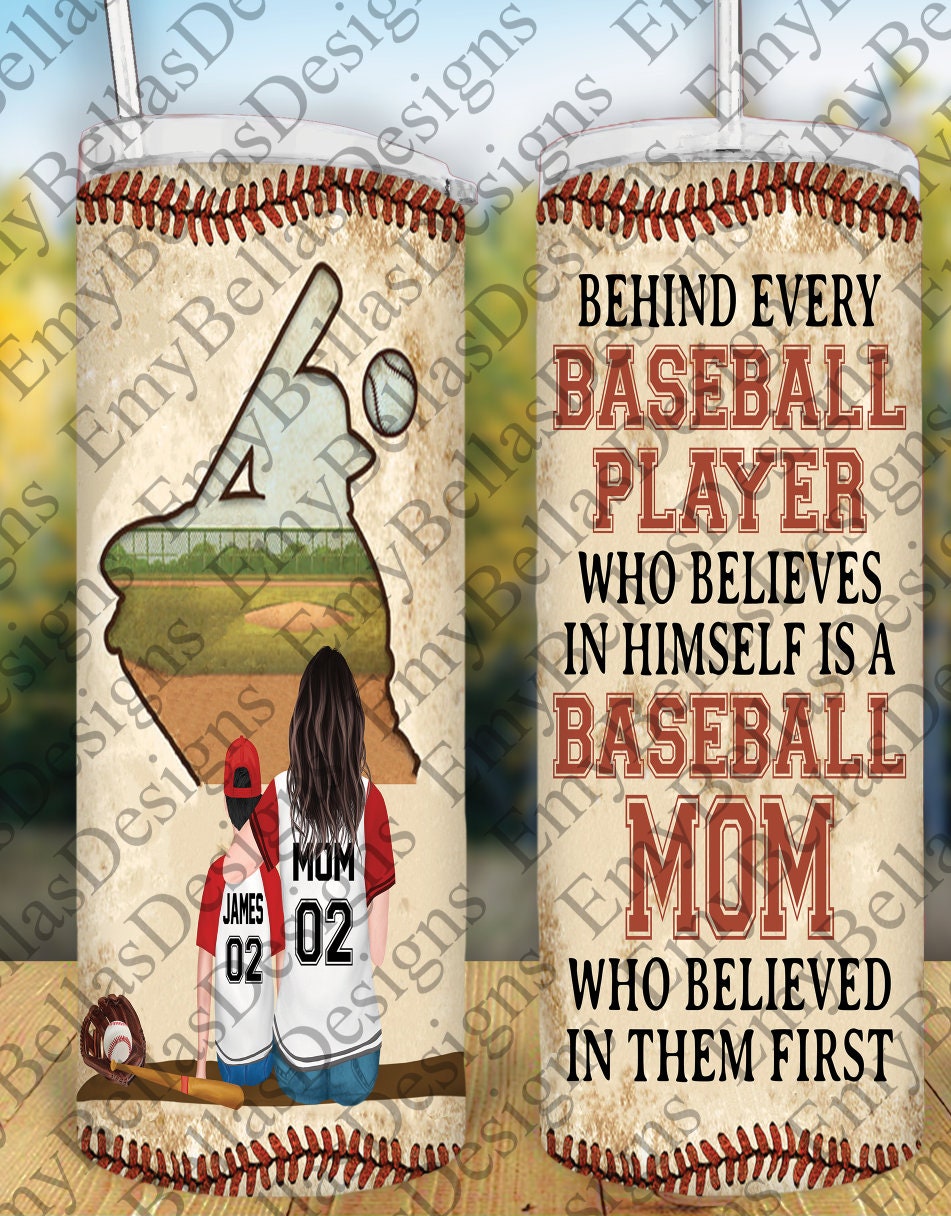 Behind Every Baseball Player Mom 4 Designs Bundle 20oz Skinny Tumbler