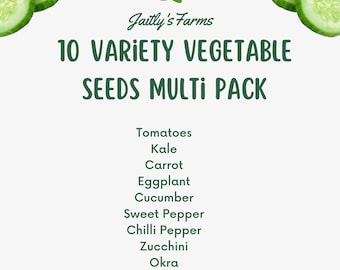 Heirloom Vegetable Seeds – 10 Variety Pack, Non GMO